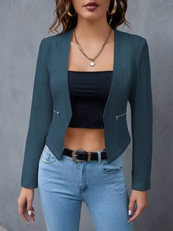 Open Front Crop Blazer