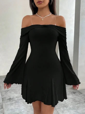 flare sleeve elegant dress