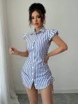 Tiered Sleeve Shirt Dress