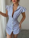 Tiered Sleeve Shirt Dress